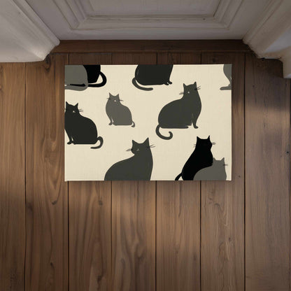 Paillasson rassemblement de chats silencieux | Décoration intérieure et extérieure