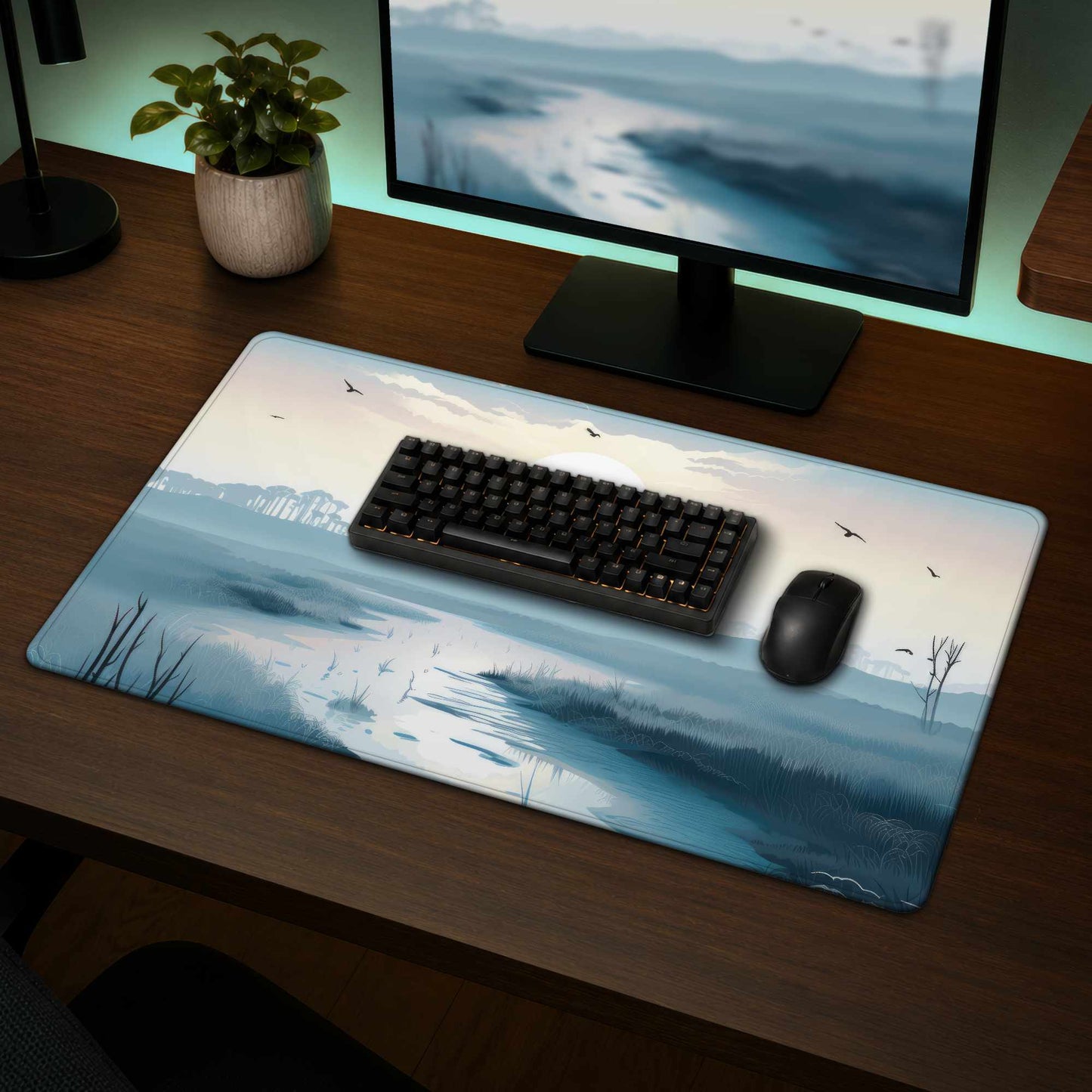 Tapis de bureau blanc Marsh | Un accessoire déco élégant et indispensable