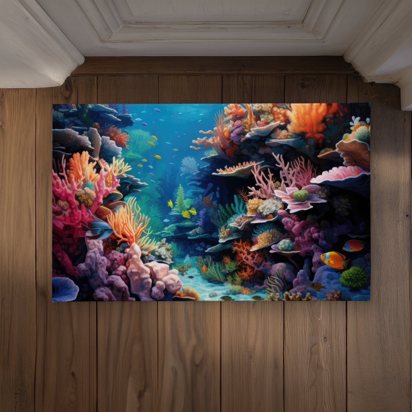 Coral Blue Indoor Outdoor Door Mat - Stylish Home Decor