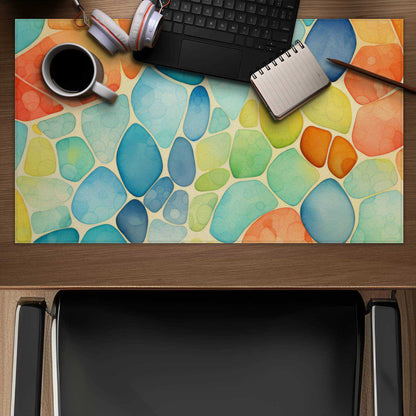 Blobs - Turquoise Desk Mat for Stylish Home Decor