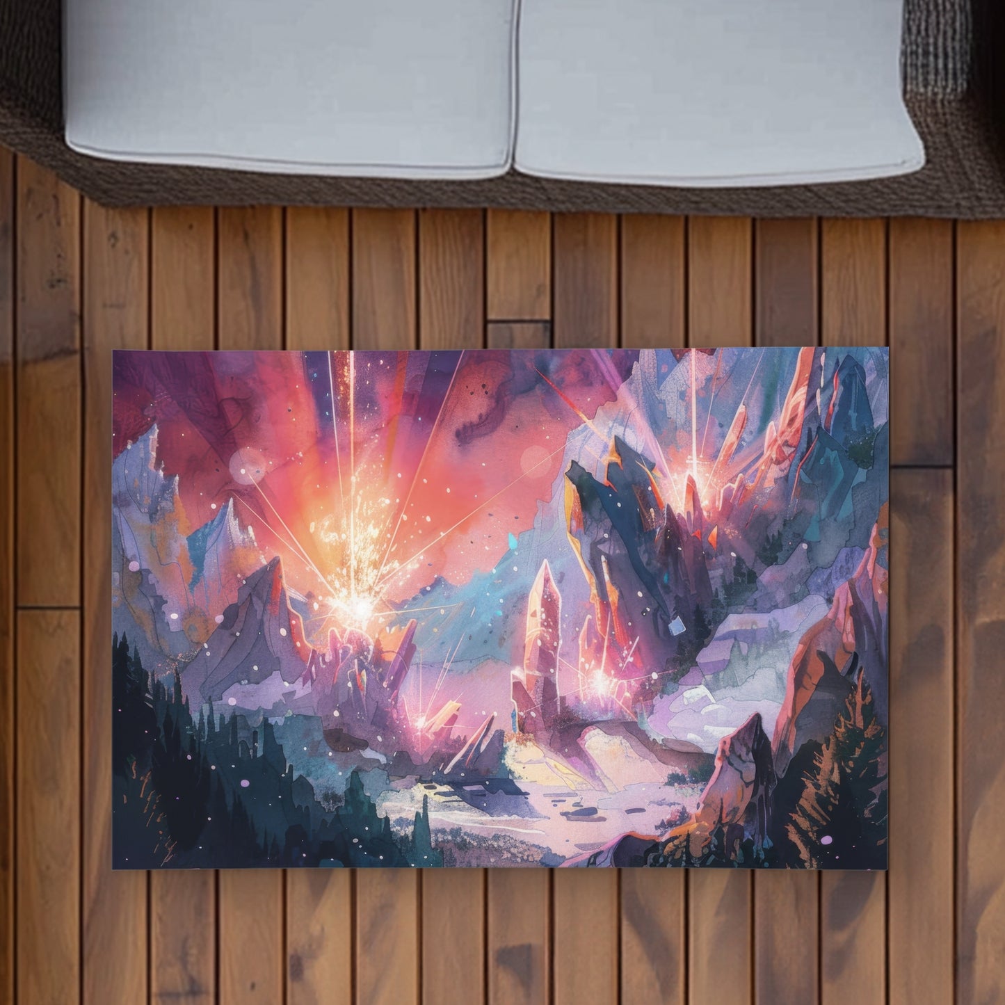 Beaming Signal Pink Outdoor Area Rug | Stylish Home Decor