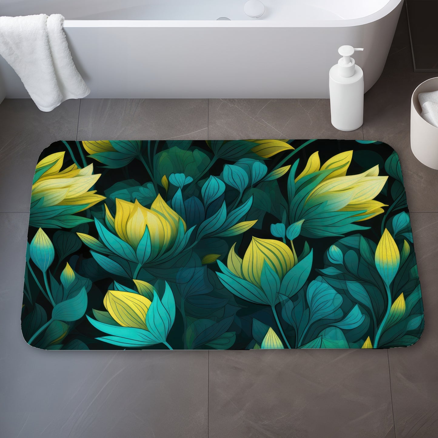 Intense bloom - 17"x24" Bath mat