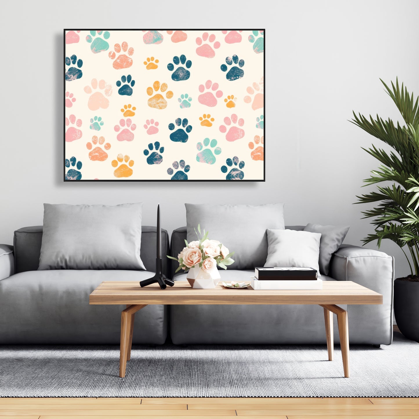 Cute paws - 36"x36" Framed canvas