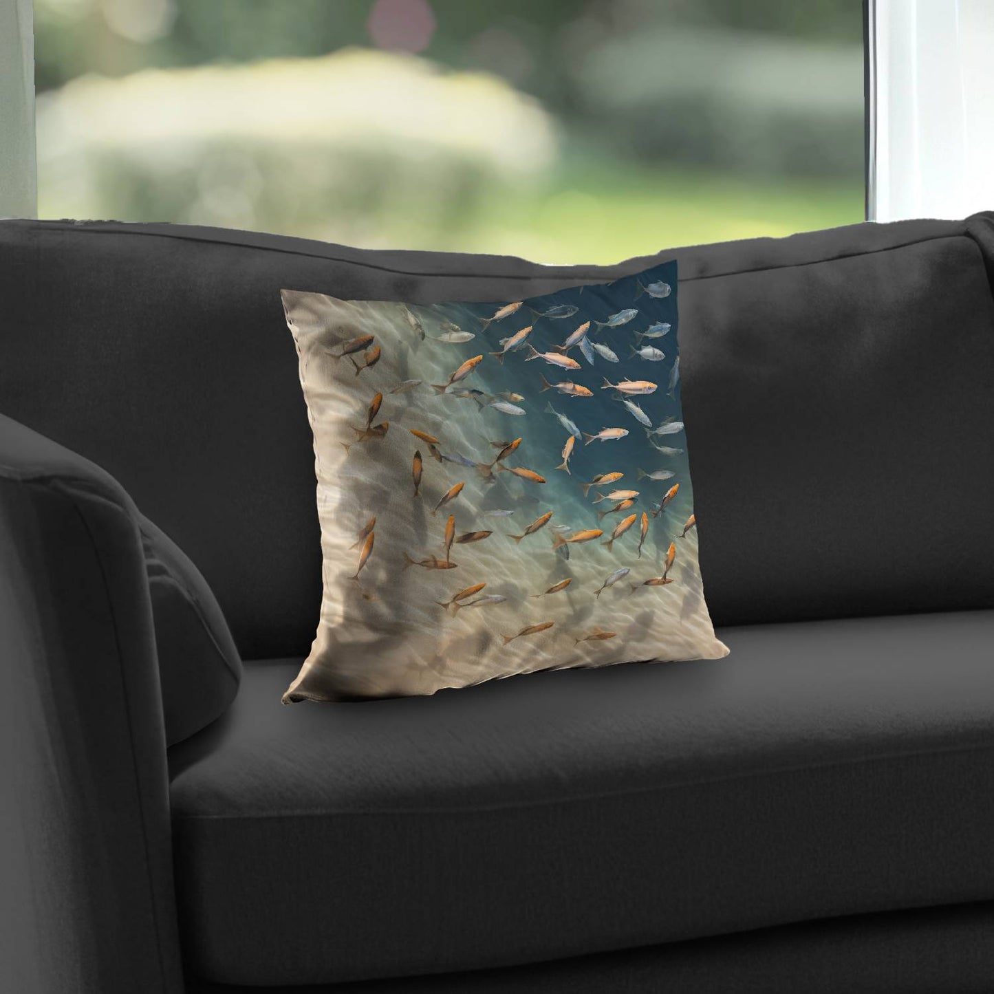 Away from the sand White Poly Twill Throw Pillow | Decor