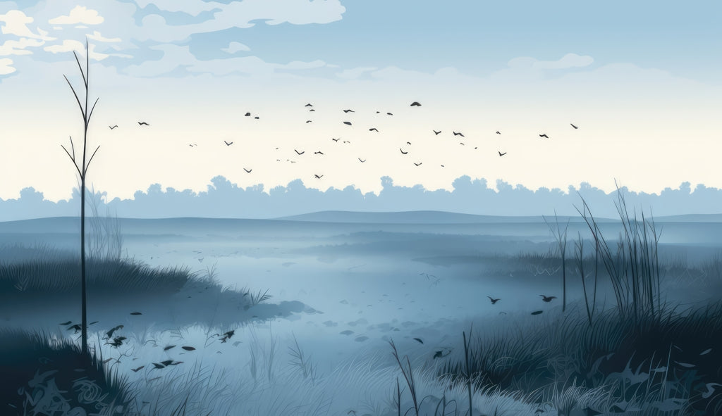 Evening Marsh Blue Tablecloth | Indoor Outdoor Home Decor