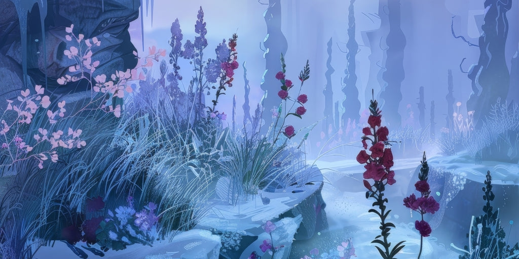 Valley of Ice - Gray Desk Mat for Stylish Home Decor