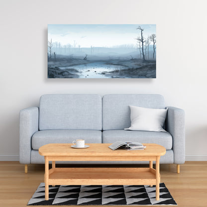 Swampy lands - Blue Canvas Wall Art for Home Decor