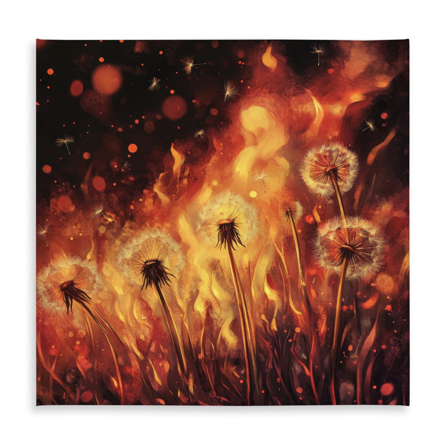 Dandy Fire Orange Indoor Outdoor Tablecloth | Home Decor