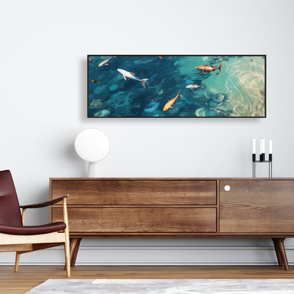Swim ahead - 36"x36" Framed canvas