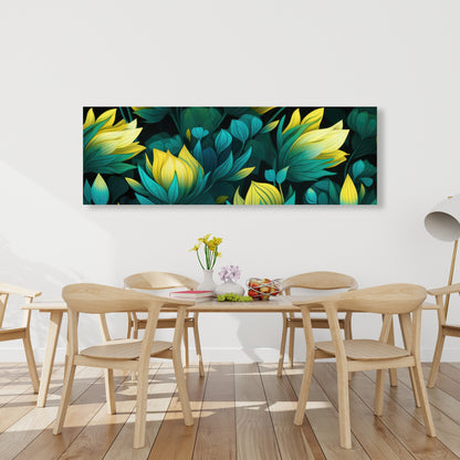Intense Bloom - Green Canvas Art for Home Decor | Vibrant Style
