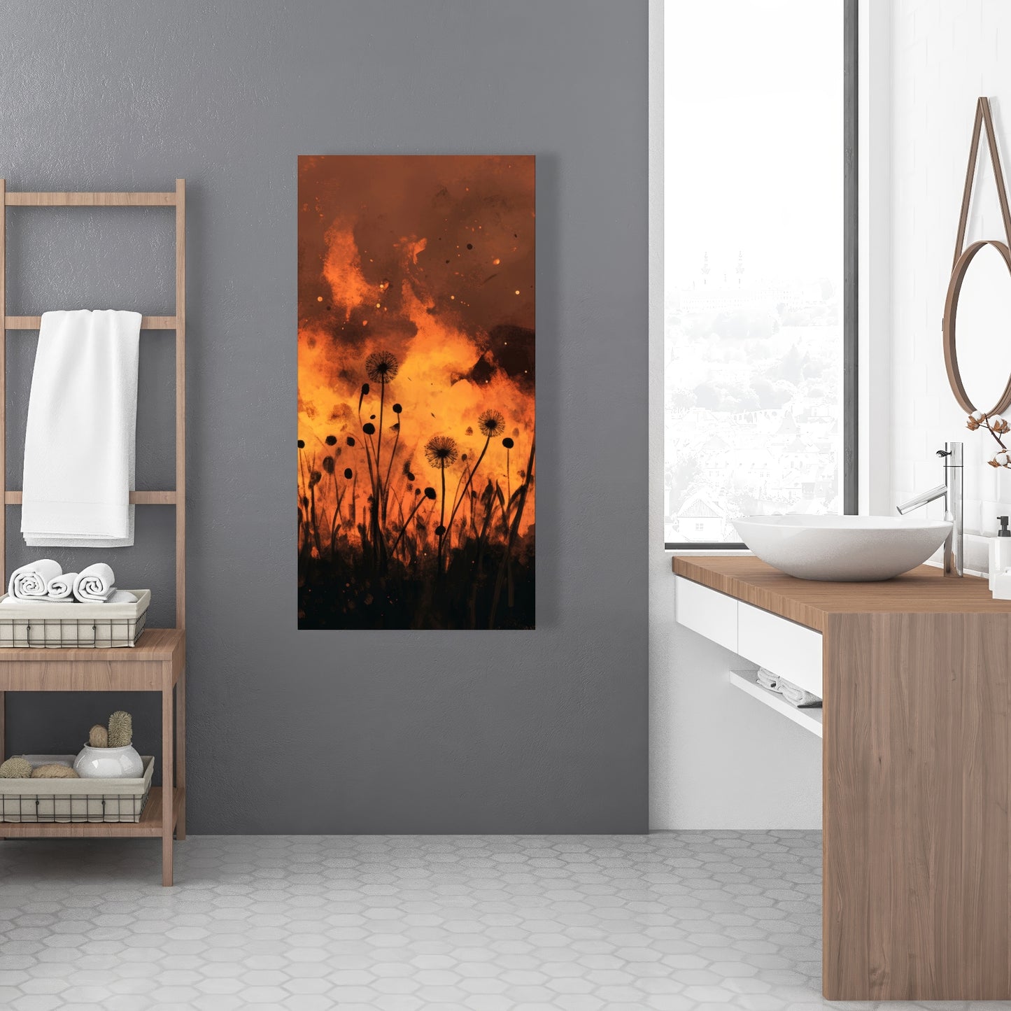 Ablaze - Black Canvas Home Decor for Modern Elegance