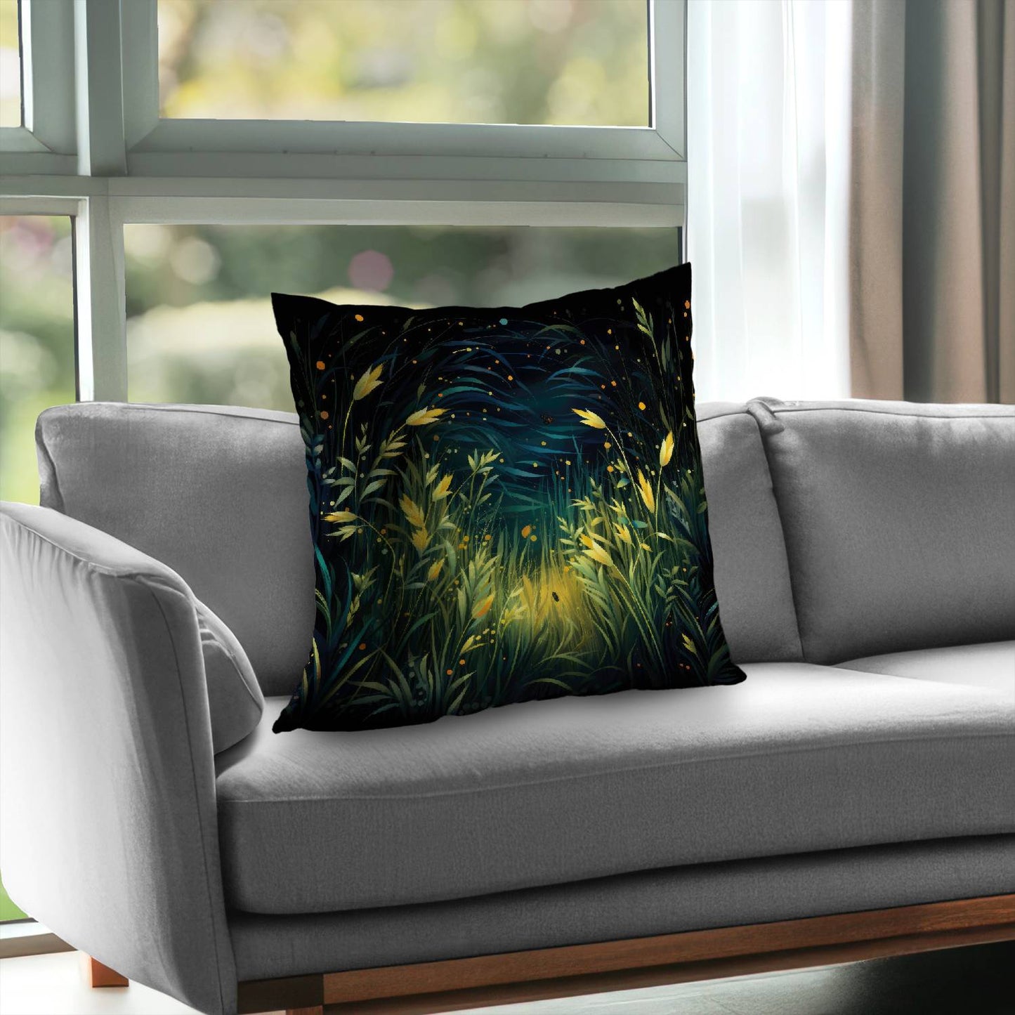 Lit plains - Throw pillow - Print on demand