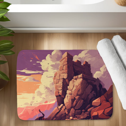 Standing Above Orange Bath Mat for Stylish Home Decor