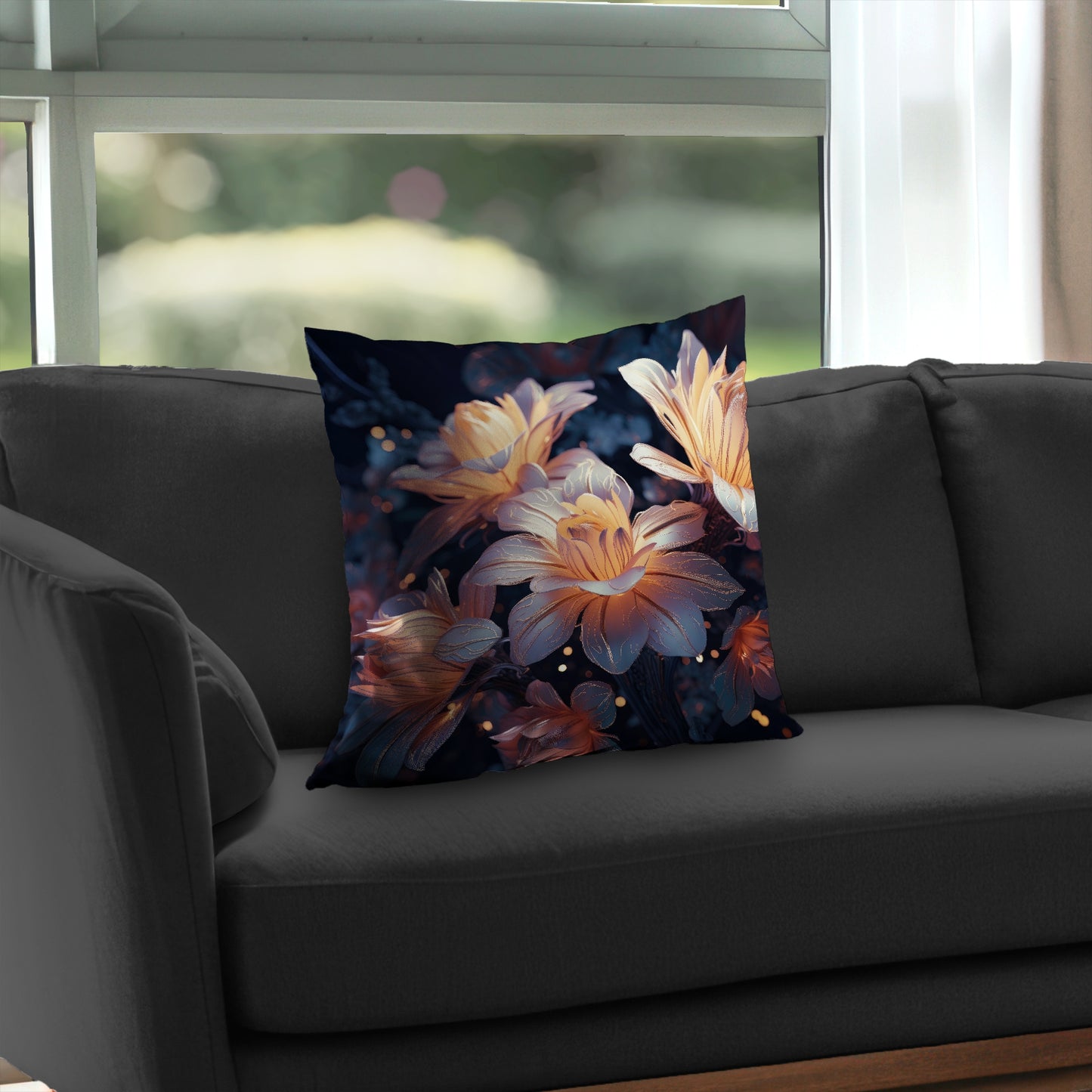 Pixie Flowers White Poly Twill Throw Pillow - Home Decor Insert
