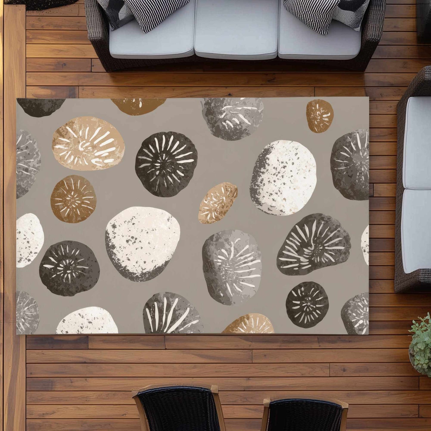 Tapis d'extérieur Earthstone Echoes | Décoration élégante pour la maison