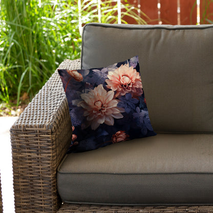 Pink and Purple Black Poly Twill Throw Pillow - Home Decor Insert