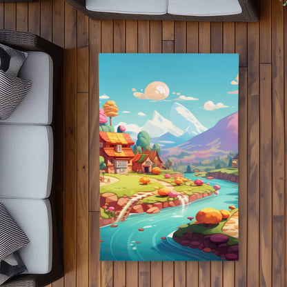 Sweet Town Purple Outdoor Area Rug | Home Decor Essential