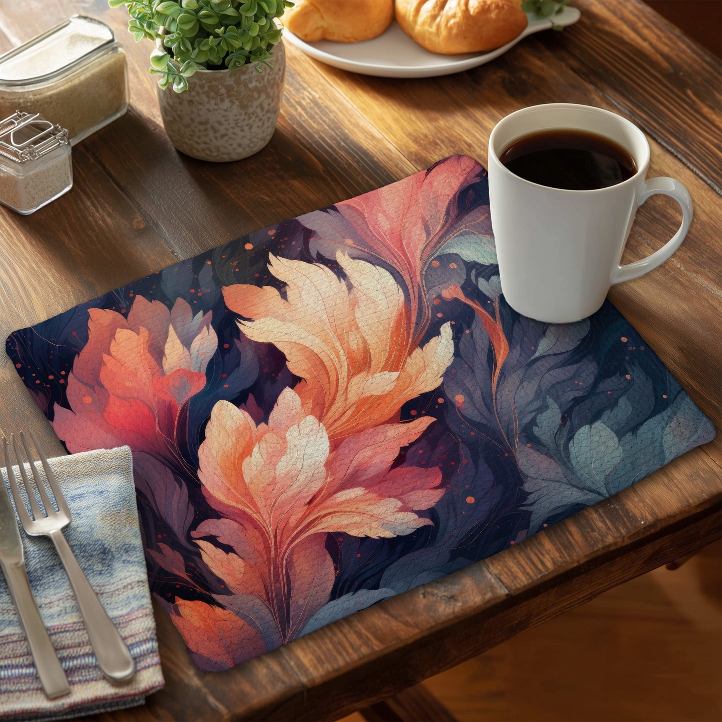 Ethereal Beige Braided Polyester Placemat | Home Decor Accent