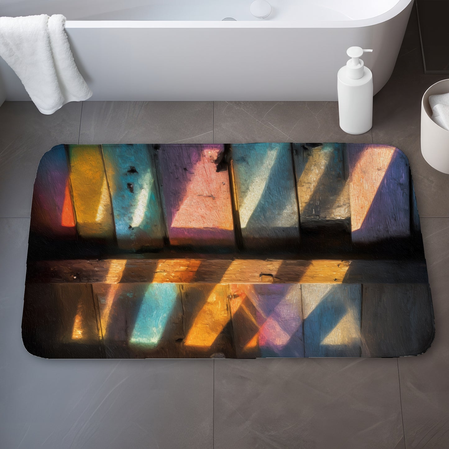 Casting Rainbows Bath Mat | Vibrant Home Decor Accent