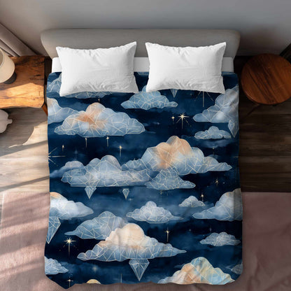 Housse de Couette Nuages de Cristal Célestes | Décoration Maison Chic