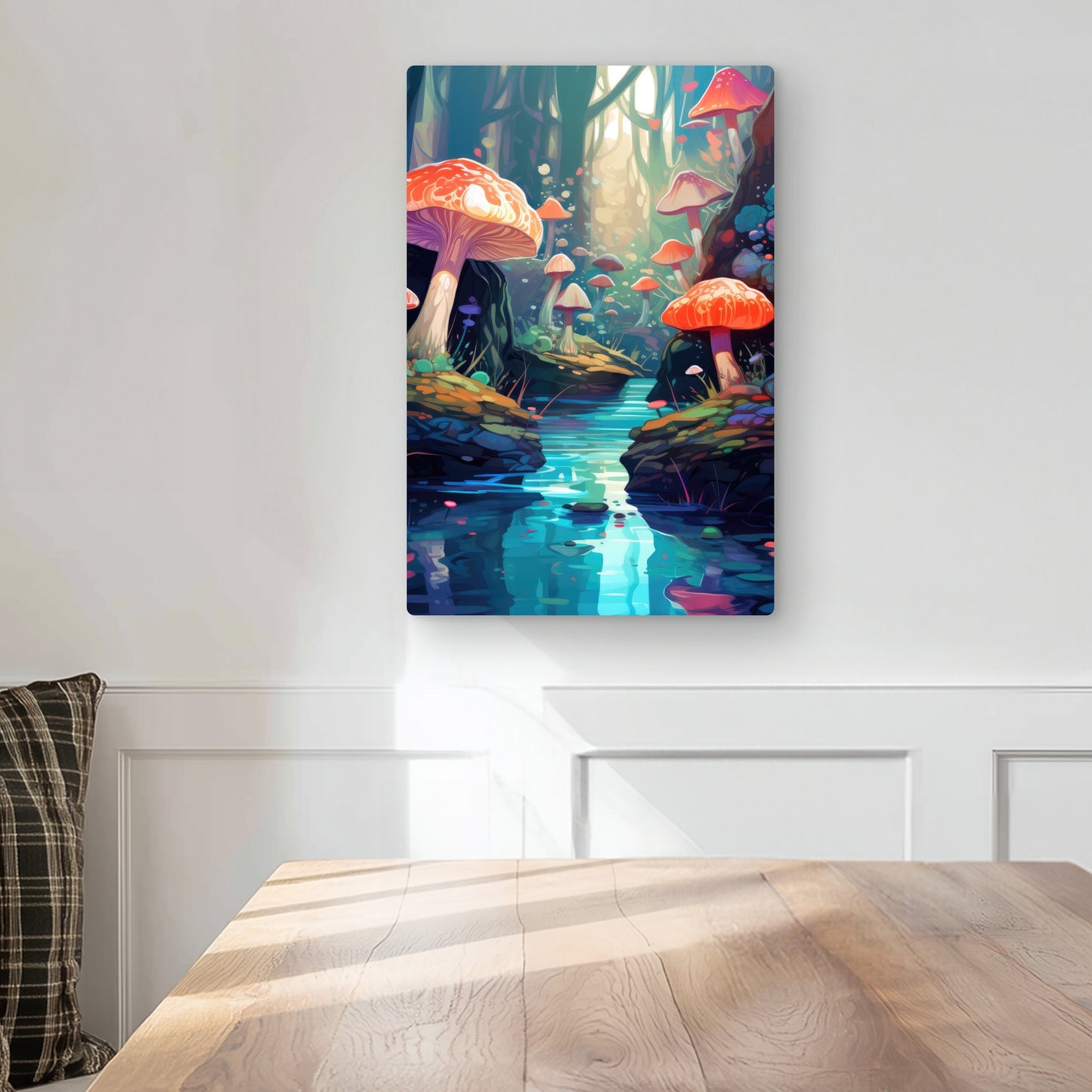 Whimsical Forest - Blue Metal Print for Home Decor