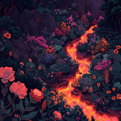 Flowing magma Red Indoor Outdoor Tablecloth for Home Decor