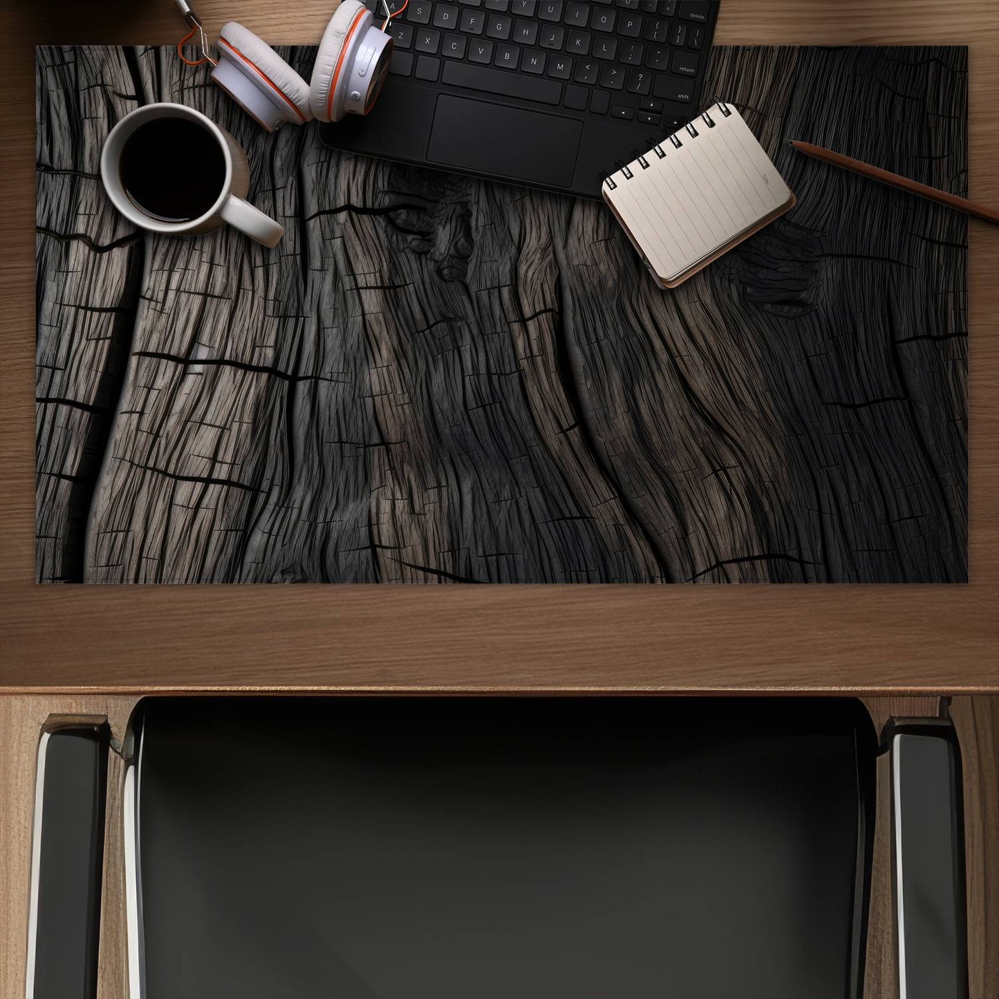 Dark wood - Desk mat - Print on demand