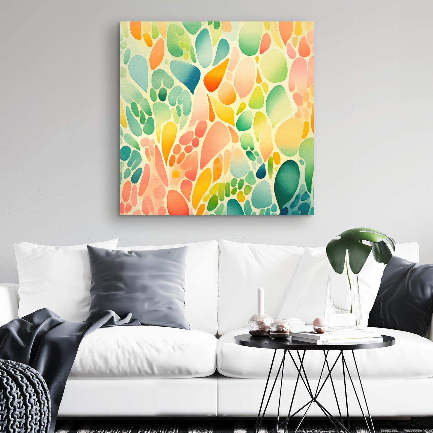 Organic Fruits - Turquoise Canvas Home Decor for Fresh Style