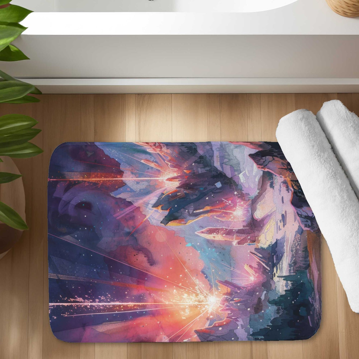 Beaming Signal Red Bath Mat for Home Decor | Cozy & Stylish