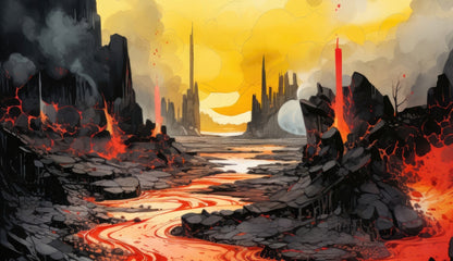 Charred Yellow Indoor Outdoor Tablecloth for Home Decor