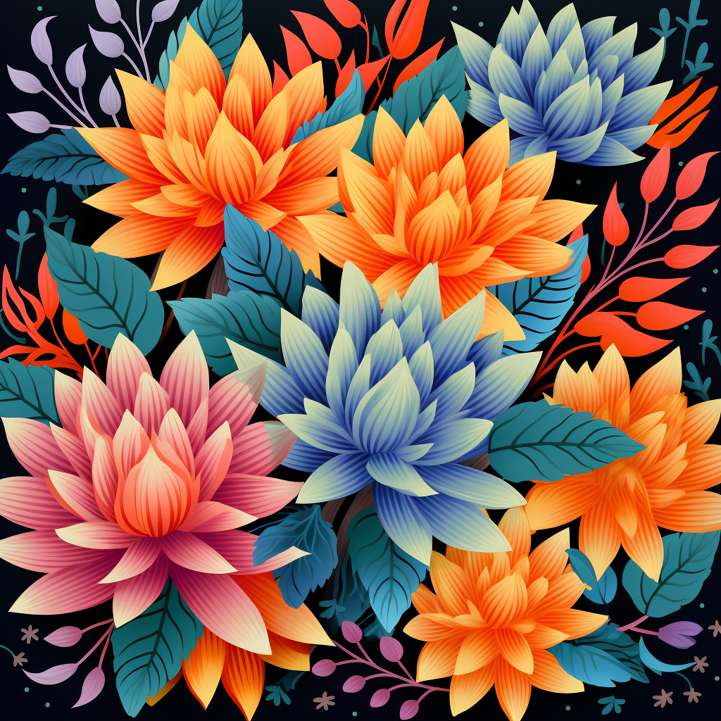 Coussin décoratif en sergé de polyester à motif bouquet de couleurs - Accessoire de décoration intérieure