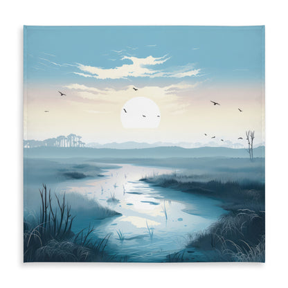 The Marsh White Indoor/Outdoor Tablecloth for Home Decor