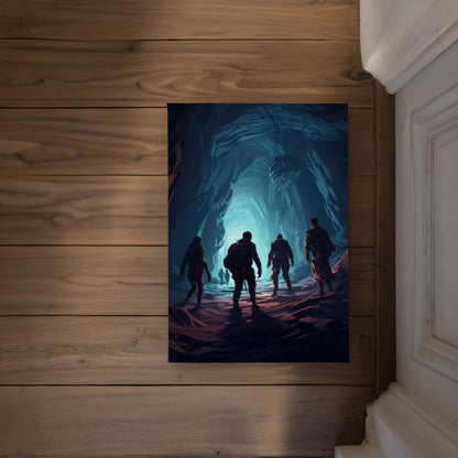 Secret Society Turquoise Indoor Outdoor Door Mat - Decor