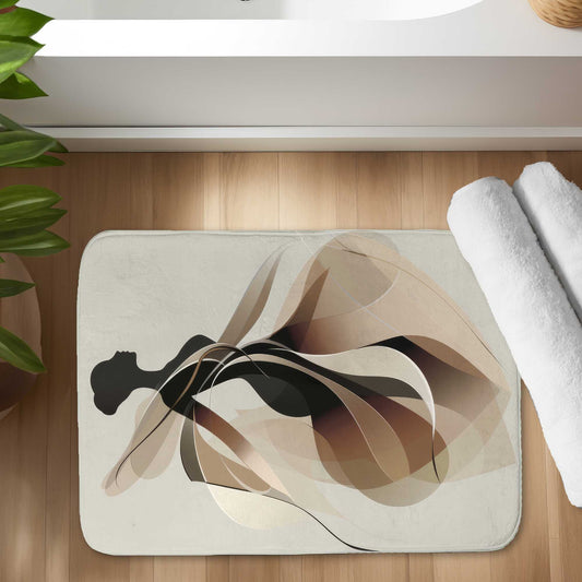 Classy silhouette Black Bath Mat for Elegant Home Decor