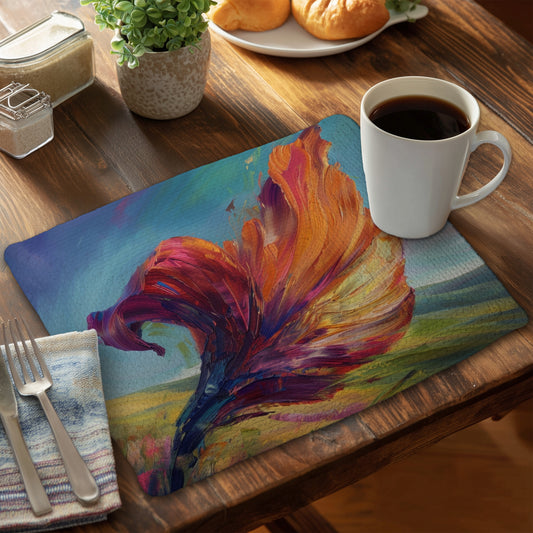 The Leaf - Purple Braided Polyester Placemat for Home Decor