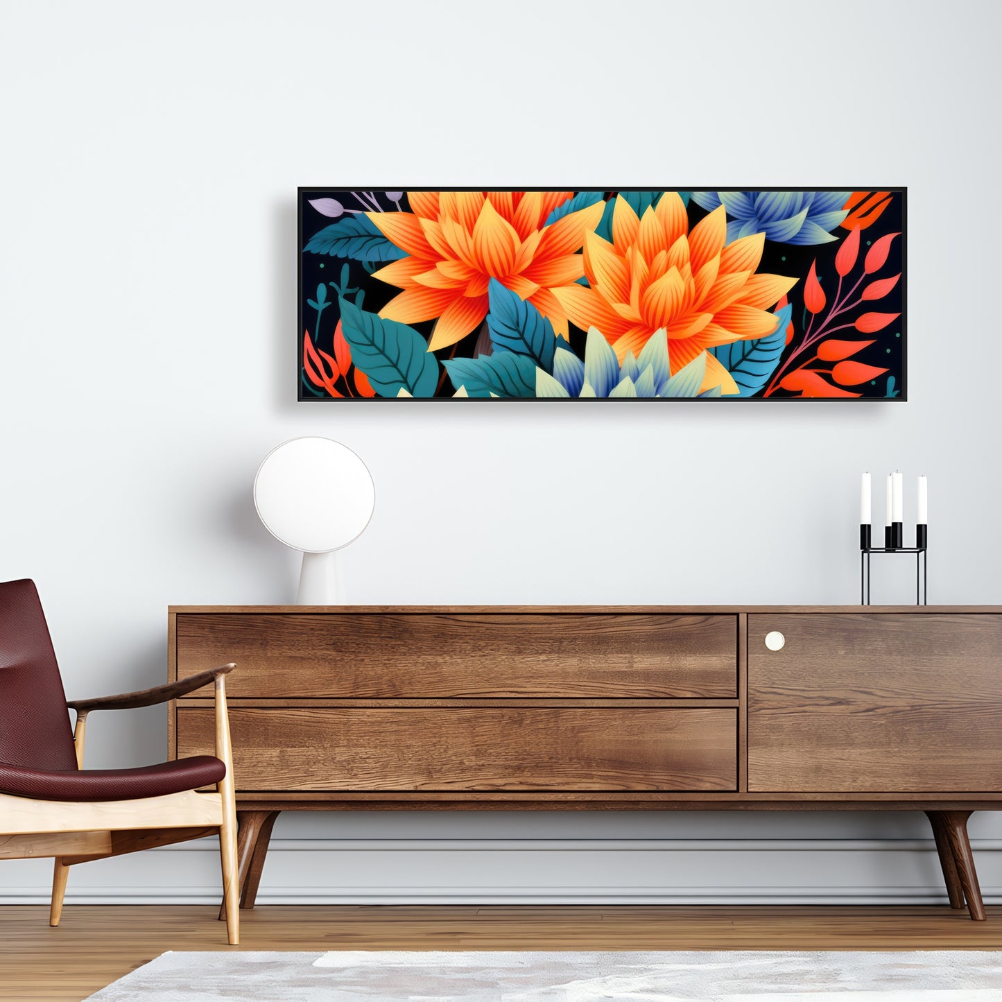 Color Bouquet - Pink Framed Canvas for Home Decor