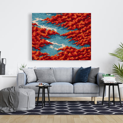 Red Mounds - White Canvas Home Decor for Stylish Interiors