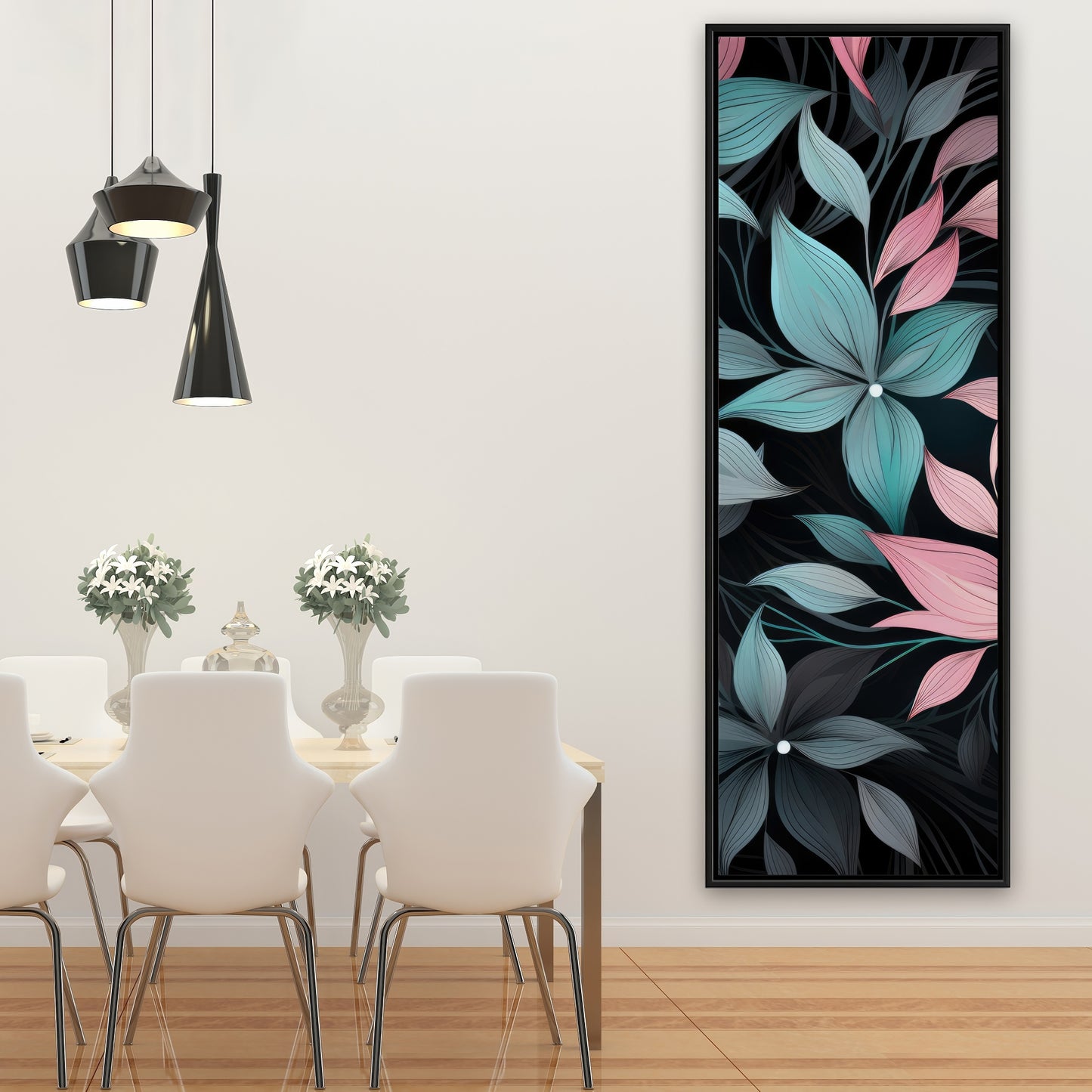 Desaturated flowers - 36"x36" Framed canvas