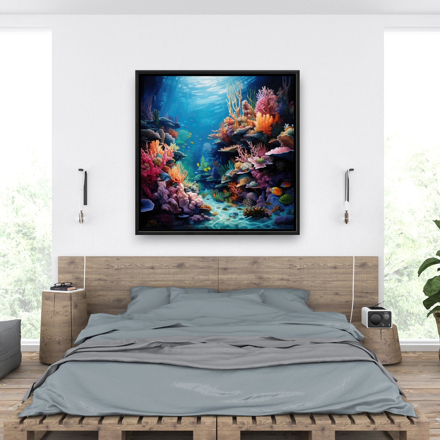 Coral - 36"x36" Framed canvas