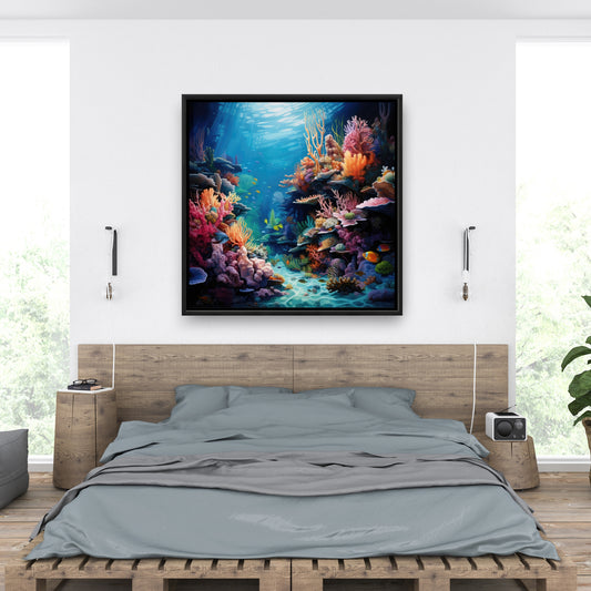 Coral - 36"x36" Framed canvas