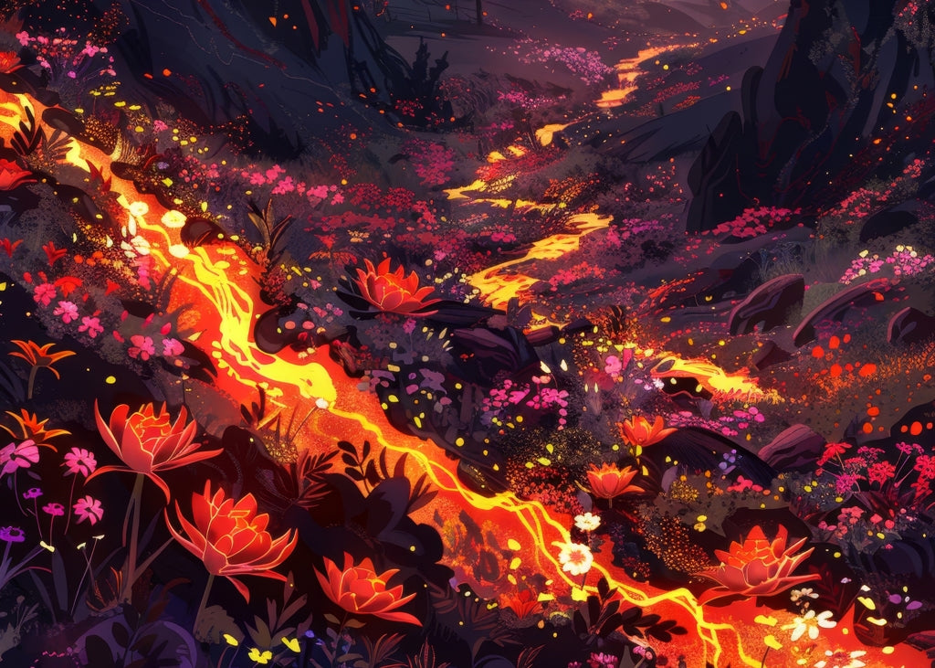 Bloom and Eruption Red Indoor Outdoor Door Mat | Home Decor