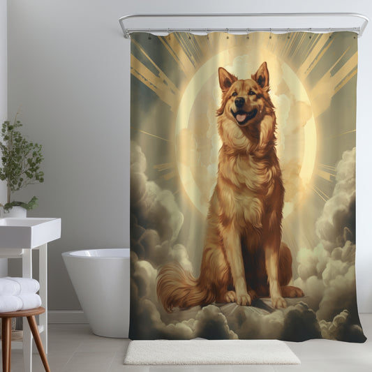 Man's Best Angel Brown Shower Curtain | Home Decor Essentials