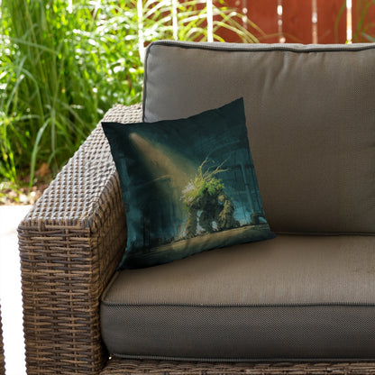 Coussin décoratif Golem en sergé turquoise | Garniture décorative