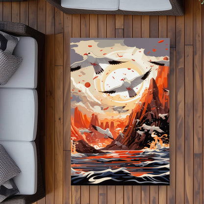 The Escape - Orange Outdoor Area Rug for Home Decor