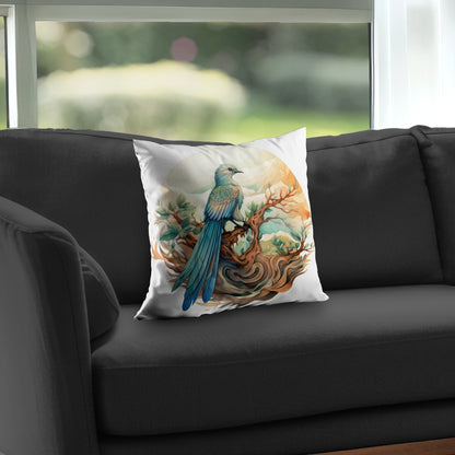 Perched Orange Poly Twill Throw Pillow Insert for Home Decor