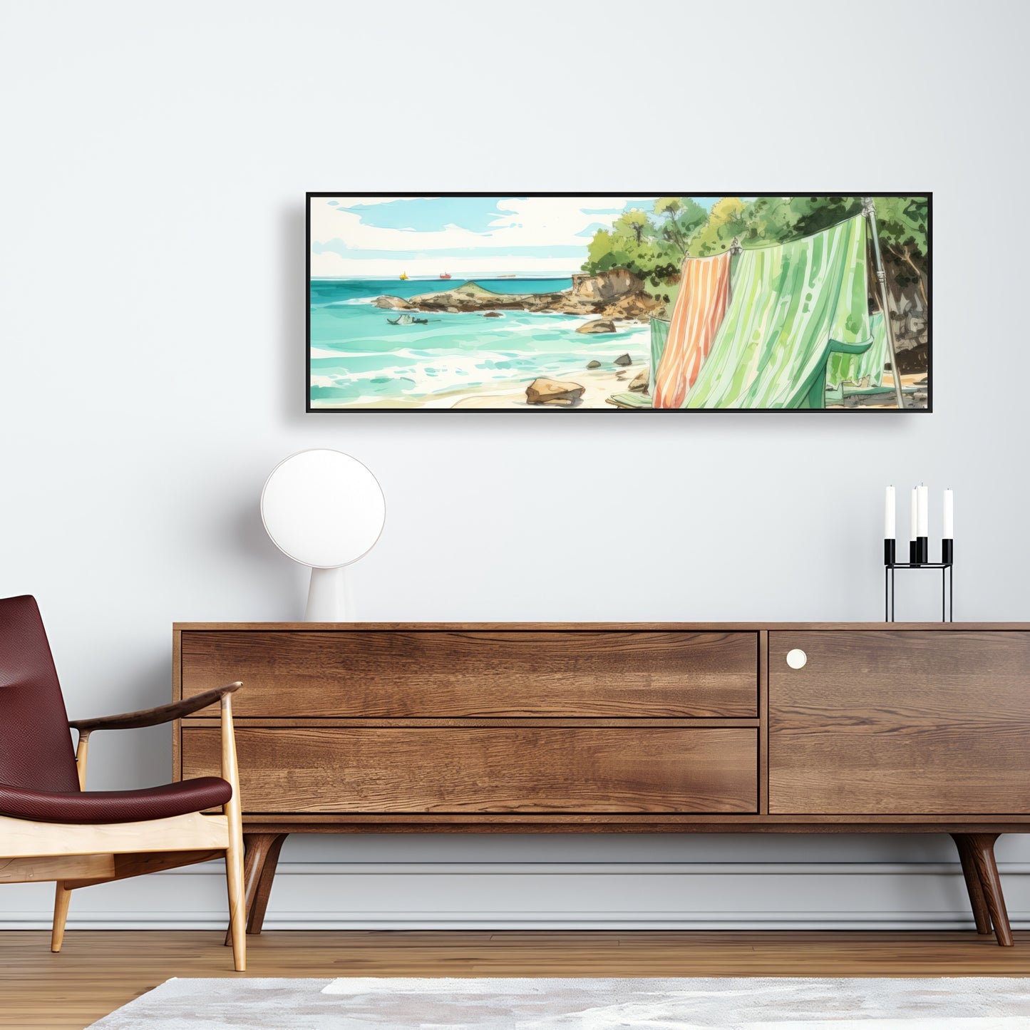 Beach calm - Framed Canvas - Print on demand