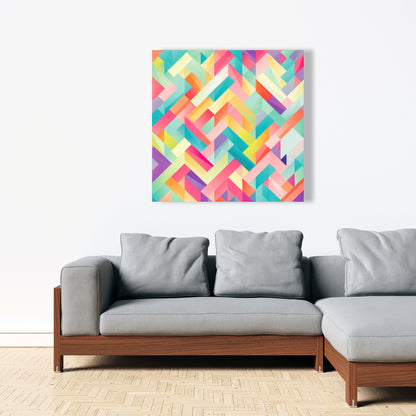 Stripe Harmony - Turquoise Canvas Wall Art for Home Decor