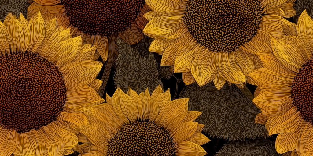 Golden Glow Blooms Desk Mat - Stylish Home Decor Accessory