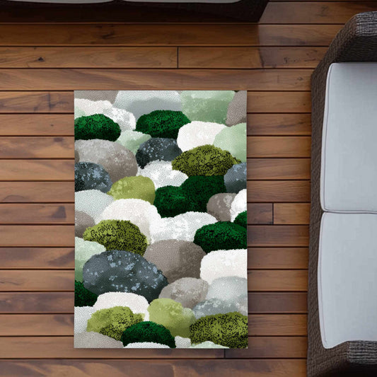 Tapis d'extérieur en galets moussus | Accessoire de décoration intérieure
