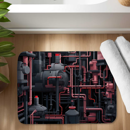 Dark Pipes Gray Bath Mat - Stylish Home Decor for Bathrooms